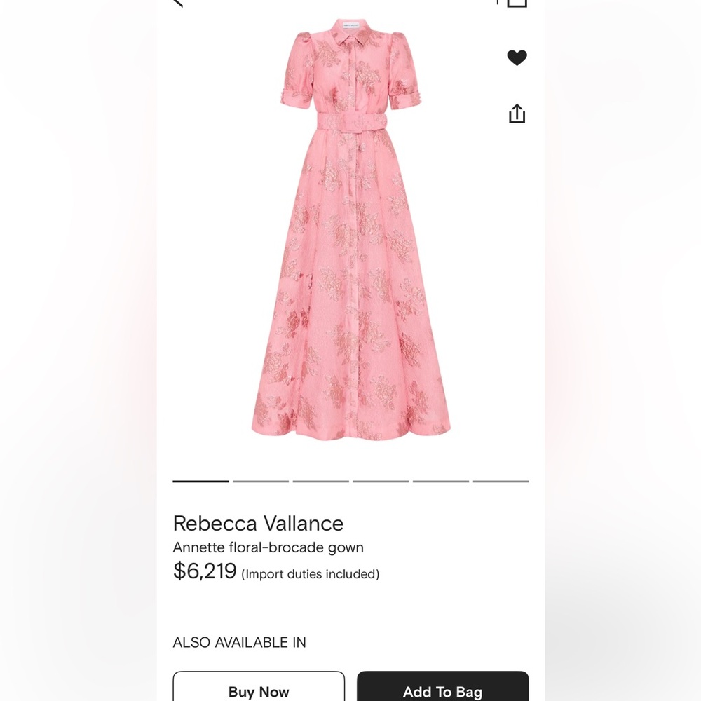 Rebecca Vallance Pink Puff Sleeve Gown - Picture 6 of 6